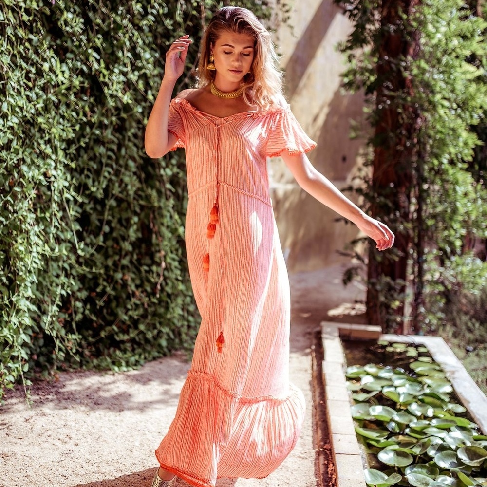 NWT Tessora Viola Boho Printed Maxi Dress